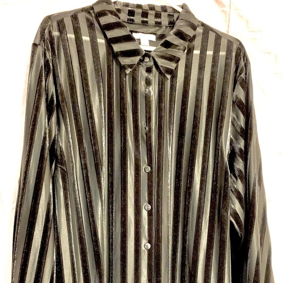 Button-Down Semi-See thru blouse - Picture 1 of 5